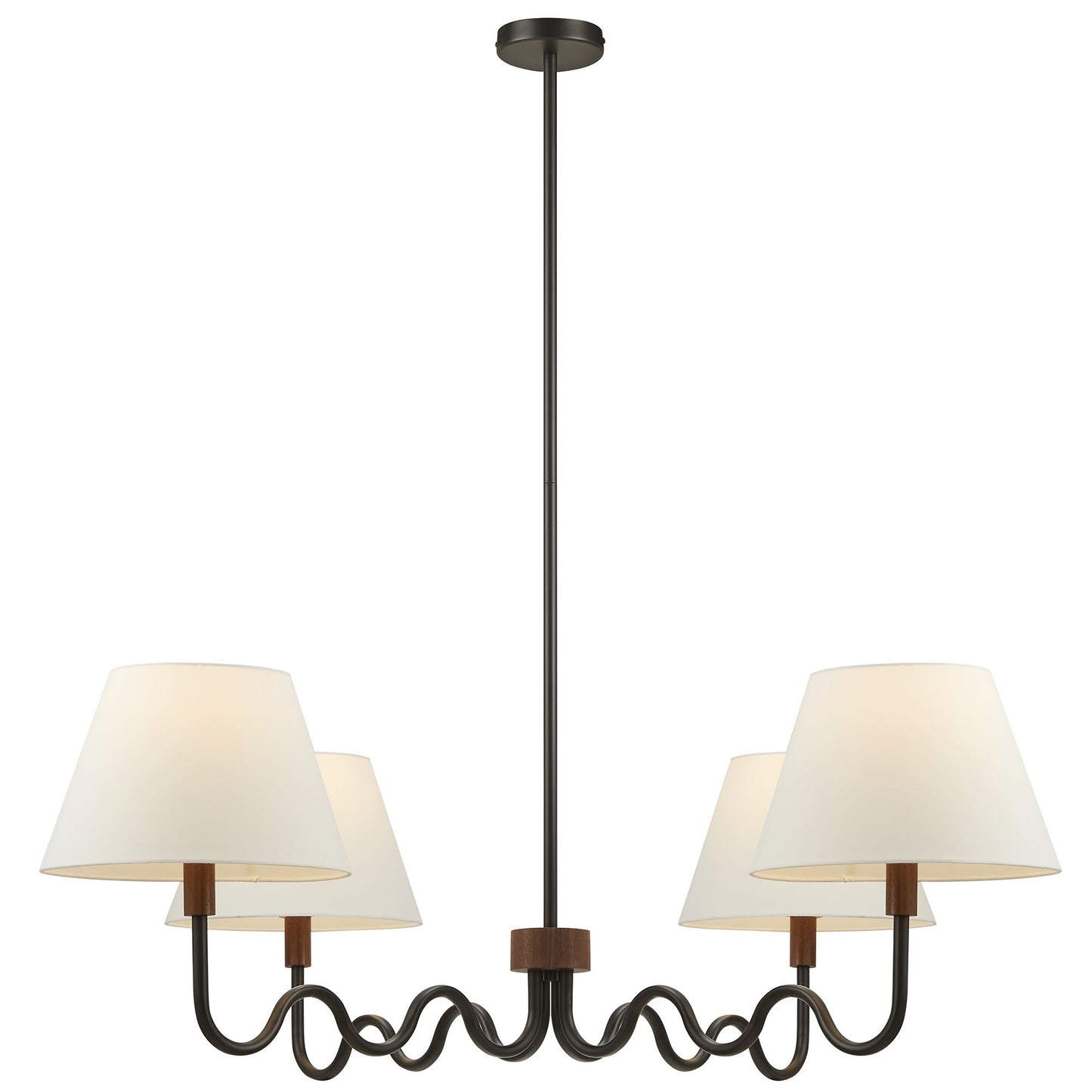 Modway - Sunlit Squiggle 4-Arm Pendant Light by Modway  Lighting Ceiling Lamps Black - EEI-6883-WAL-BLK