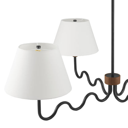 Modway - Sunlit Squiggle 4-Arm Pendant Light by Modway  Lighting Ceiling Lamps Black - EEI-6883-WAL-BLK