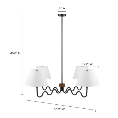 Modway - Sunlit Squiggle 4-Arm Pendant Light by Modway  Lighting Ceiling Lamps Black - EEI-6883-WAL-BLK