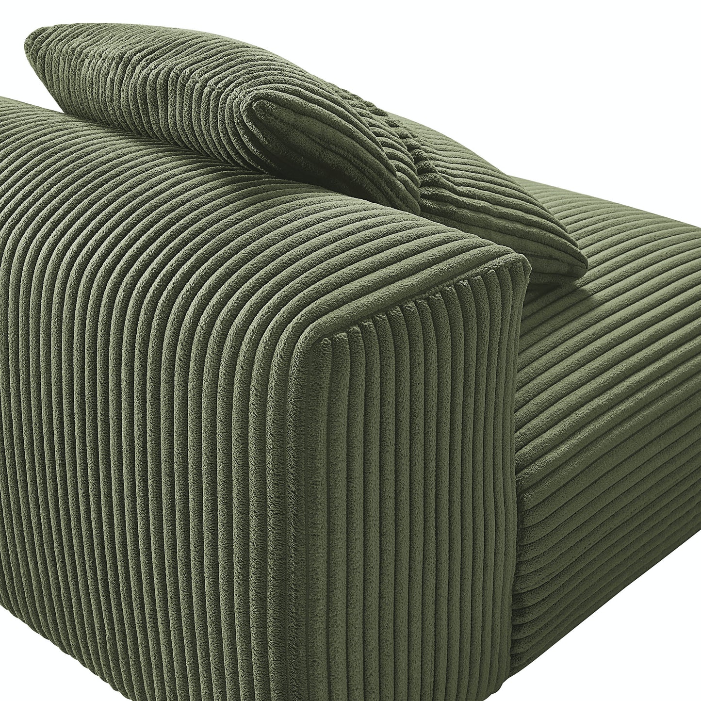 Modway - Solace Modular Corduroy Upholstered Armless Chair by Modway  Living Room Sofas and Armchairs Green - EEI-6884-FRN
