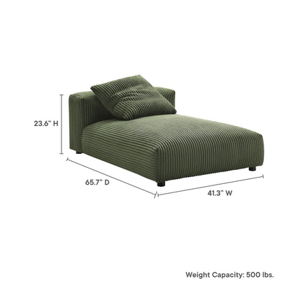 Modway - Solace Modular Corduroy Upholstered Armless Chaise Lounge by Modway  Living Room Sofas and Armchairs Green - EEI-6886-FRN