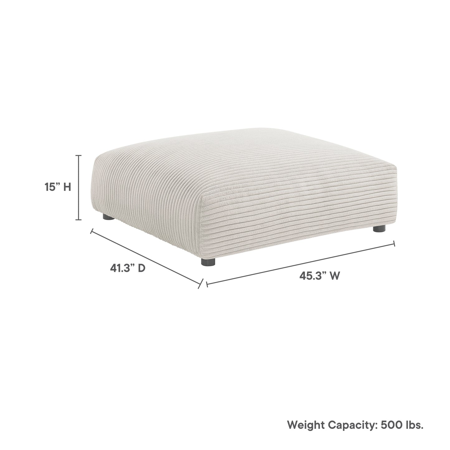 Modway - Solace Modular Corduroy Upholstered Ottoman by Modway  Living Room Sofas and Armchairs Brown - EEI-6888-ALM