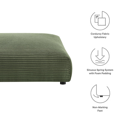 Modway - Solace Modular Corduroy Upholstered Ottoman by Modway  Living Room Sofas and Armchairs Green - EEI-6888-FRN