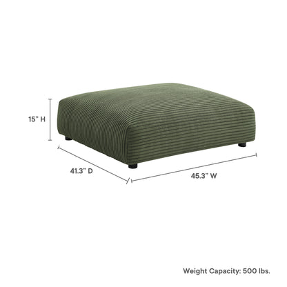 Modway - Solace Modular Corduroy Upholstered Ottoman by Modway  Living Room Sofas and Armchairs Green - EEI-6888-FRN