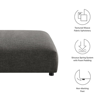 Modway - Solace Modular Upholstered Fabric Ottoman by Modway  Living Room Sofas and Armchairs Gray - EEI-6889-CHA