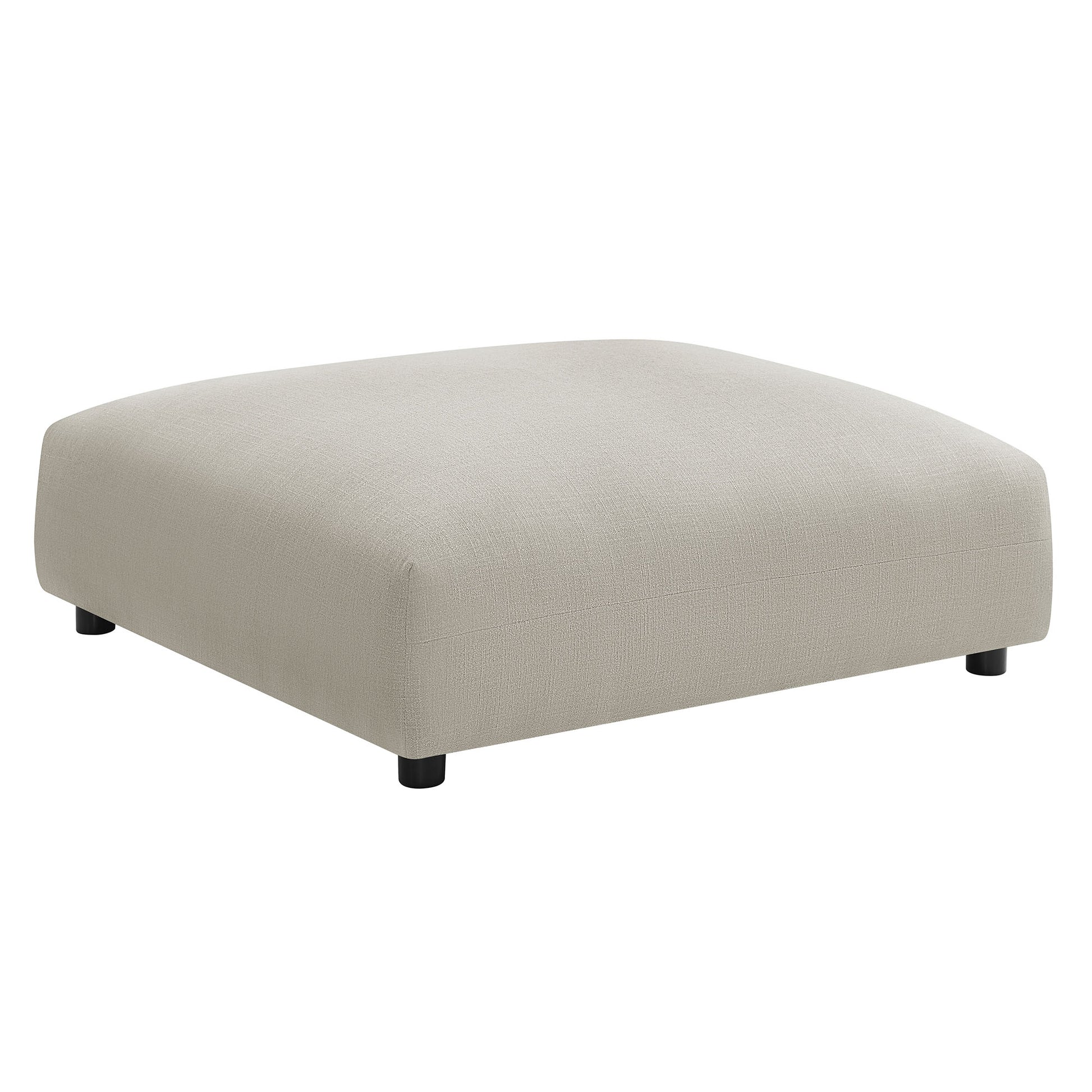 Brown fabric modular sectional sofa.