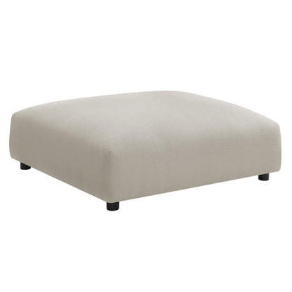 Brown fabric modular sectional sofa.