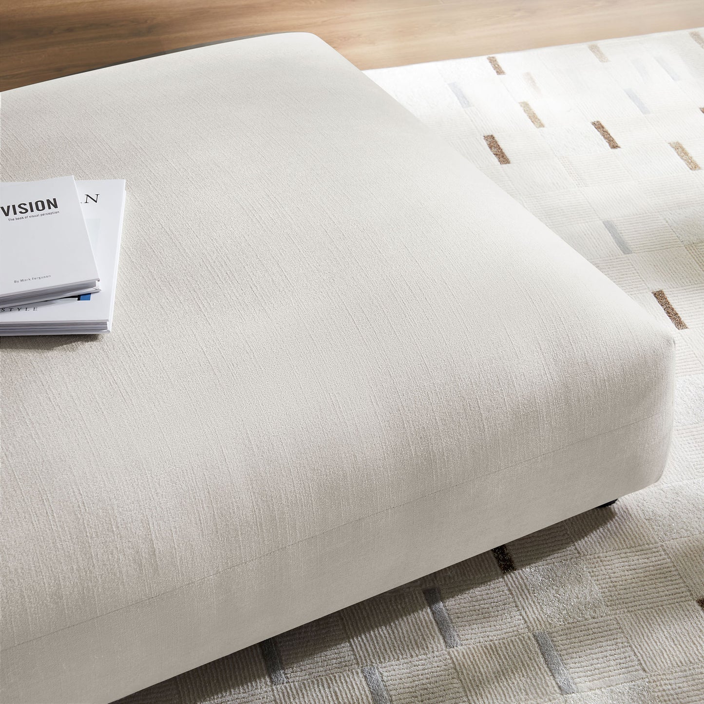 Modway - Solace Modular Upholstered Fabric Ottoman by Modway  Living Room Sofas and Armchairs Gray - EEI-6889-SAL