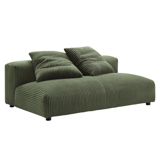 Modway - Solace Modular Corduroy Upholstered Armless Loveseat by Modway  Living Room Sofas and Armchairs Green - EEI-6890-FRN