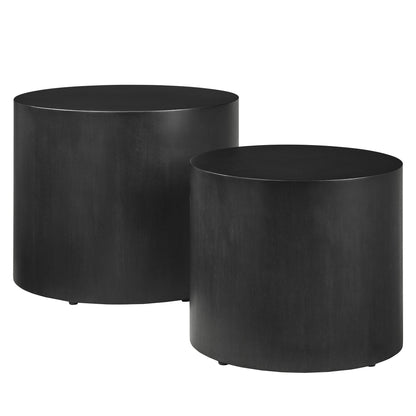Modway - Amani Round Nesting Coffee Tables Set of 2 by Modway  Living Room Tables Black - EEI-6893-BLK