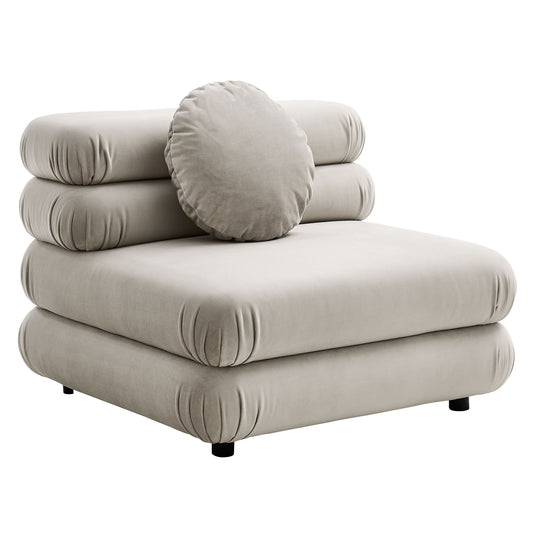 Modway Outlet Jubilee Modular Performance Velvet Armless Chair by Modway  Living Room Furniture Almond - EEI-6896-ALM