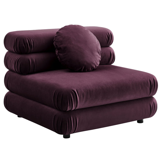 Modway Outlet Jubilee Modular Performance Velvet Armless Chair by Modway  Living Room Furniture Mulberry - EEI-6896-MUL