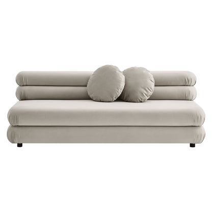 Modway Outlet Jubilee Modular Performance Velvet Armless Loveseat by Modway  Living Room Furniture Almond - EEI-6897-ALM