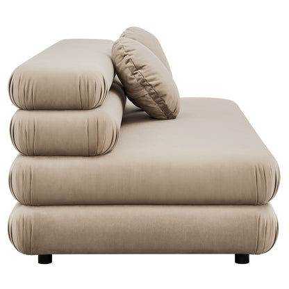Modway Outlet Jubilee Modular Performance Velvet Armless Loveseat by Modway  Living Room Furniture Taupe - EEI-6897-TAU