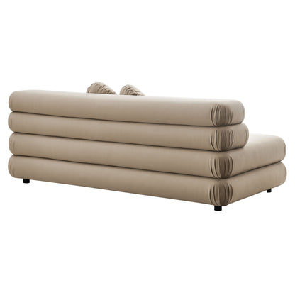 Modway Outlet Jubilee Modular Performance Velvet Armless Loveseat by Modway  Living Room Furniture Taupe - EEI-6897-TAU