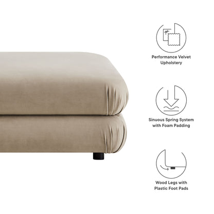 Modway Outlet Jubilee Modular Performance Velvet Ottoman by Modway  Living Room Furniture Taupe - EEI-6899-TAU