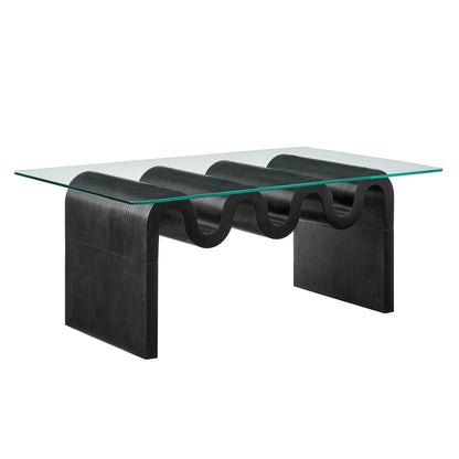 Modway - Ondine Glass Top Coffee Table by Modway  Living Room Tables Black - EEI-6900-BLK