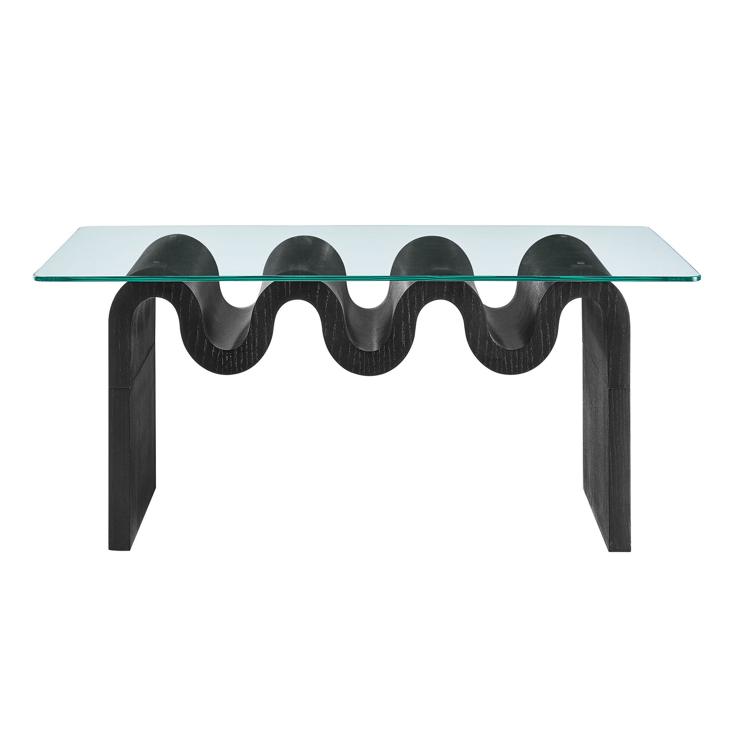 Modway - Ondine Glass Top Coffee Table by Modway  Living Room Tables Black - EEI-6900-BLK