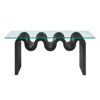 Modway - Ondine Glass Top Coffee Table by Modway  Living Room Tables Black - EEI-6900-BLK