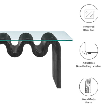 Modway - Ondine Glass Top Coffee Table by Modway  Living Room Tables Black - EEI-6900-BLK