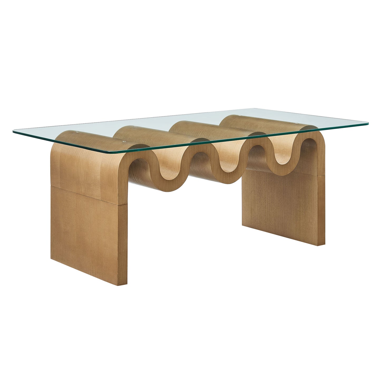 Modway - Ondine Glass Top Coffee Table by Modway  Living Room Tables Brown - EEI-6900-NAT
