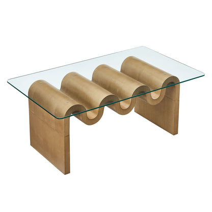 Modway - Ondine Glass Top Coffee Table by Modway  Living Room Tables Brown - EEI-6900-NAT