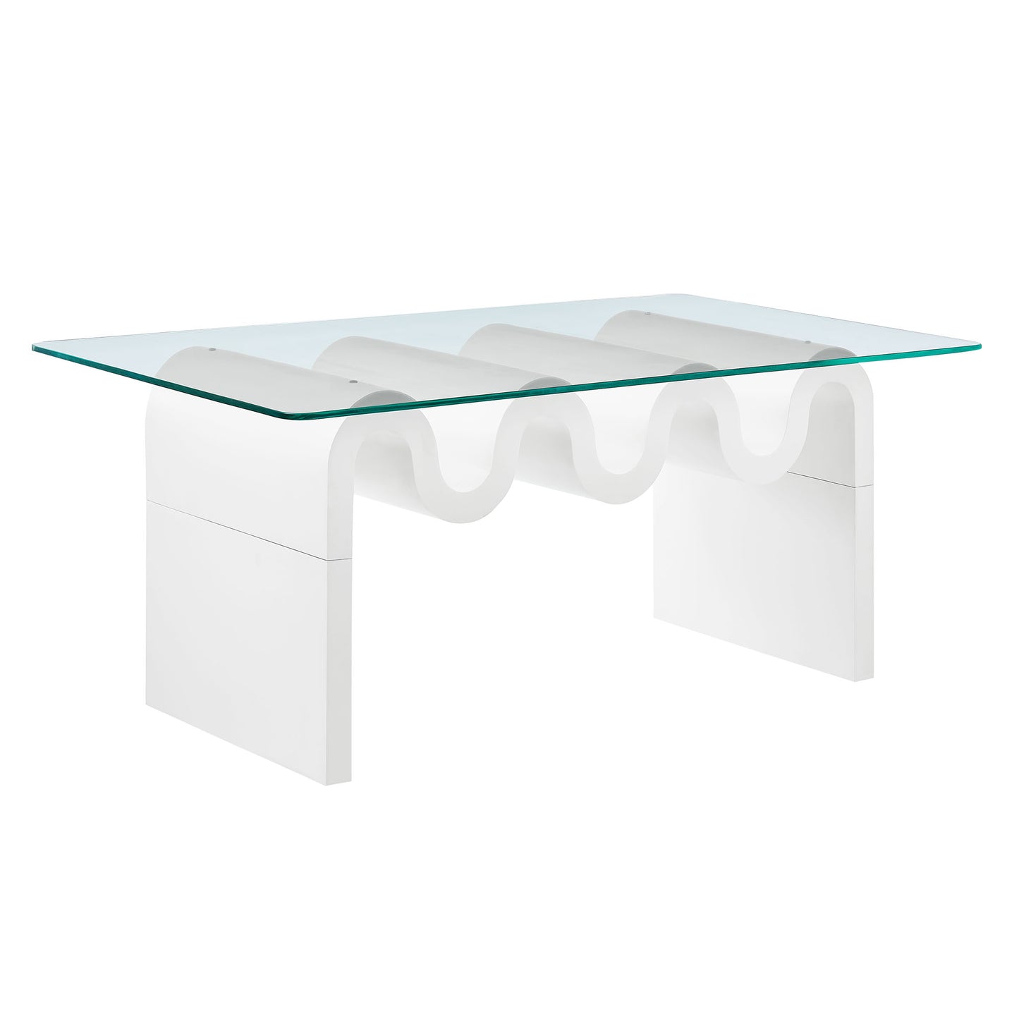 Modway - Ondine Glass Top Coffee Table by Modway  Living Room Tables White - EEI-6900-WHI