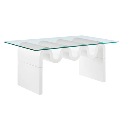 Modway - Ondine Glass Top Coffee Table by Modway  Living Room Tables White - EEI-6900-WHI