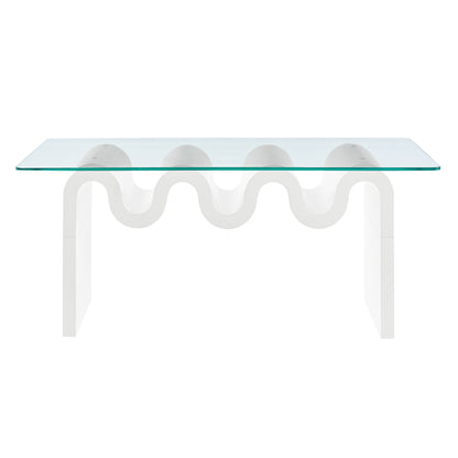Modway - Ondine Glass Top Coffee Table by Modway  Living Room Tables White - EEI-6900-WHI