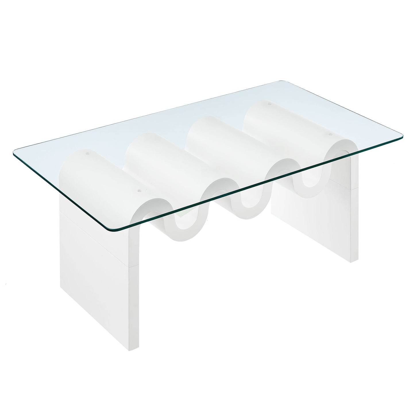 Modway - Ondine Glass Top Coffee Table by Modway  Living Room Tables White - EEI-6900-WHI