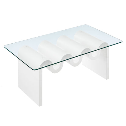 Modway - Ondine Glass Top Coffee Table by Modway  Living Room Tables White - EEI-6900-WHI