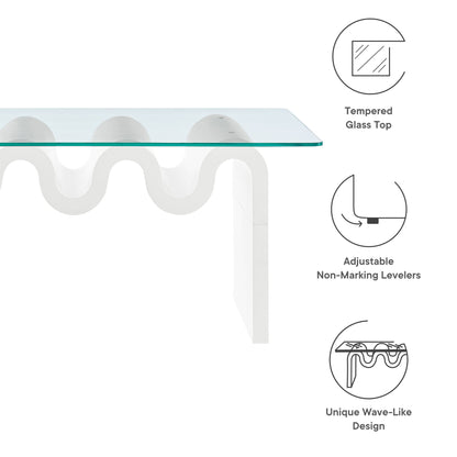 Modway - Ondine Glass Top Coffee Table by Modway  Living Room Tables White - EEI-6900-WHI