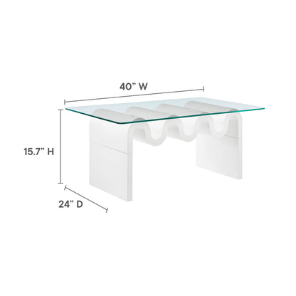Modway - Ondine Glass Top Coffee Table by Modway  Living Room Tables White - EEI-6900-WHI