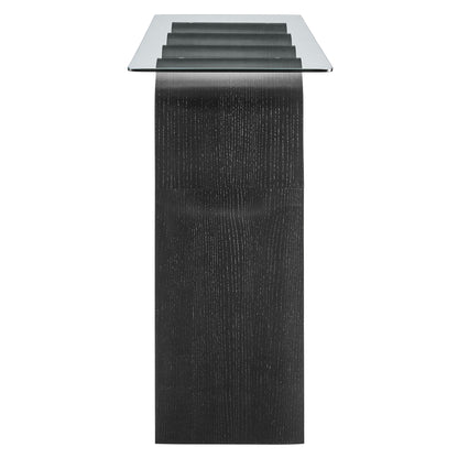 Modway - Ondine Glass Top 50" Console Table by Modway  Living Room Tables Black - EEI-6901-BLK