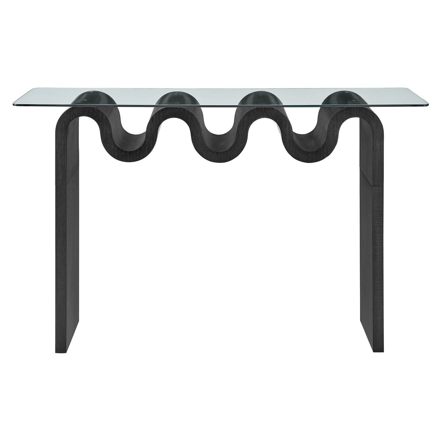 Modway - Ondine Glass Top 50" Console Table by Modway  Living Room Tables Black - EEI-6901-BLK