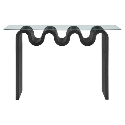 Modway - Ondine Glass Top 50" Console Table by Modway  Living Room Tables Black - EEI-6901-BLK