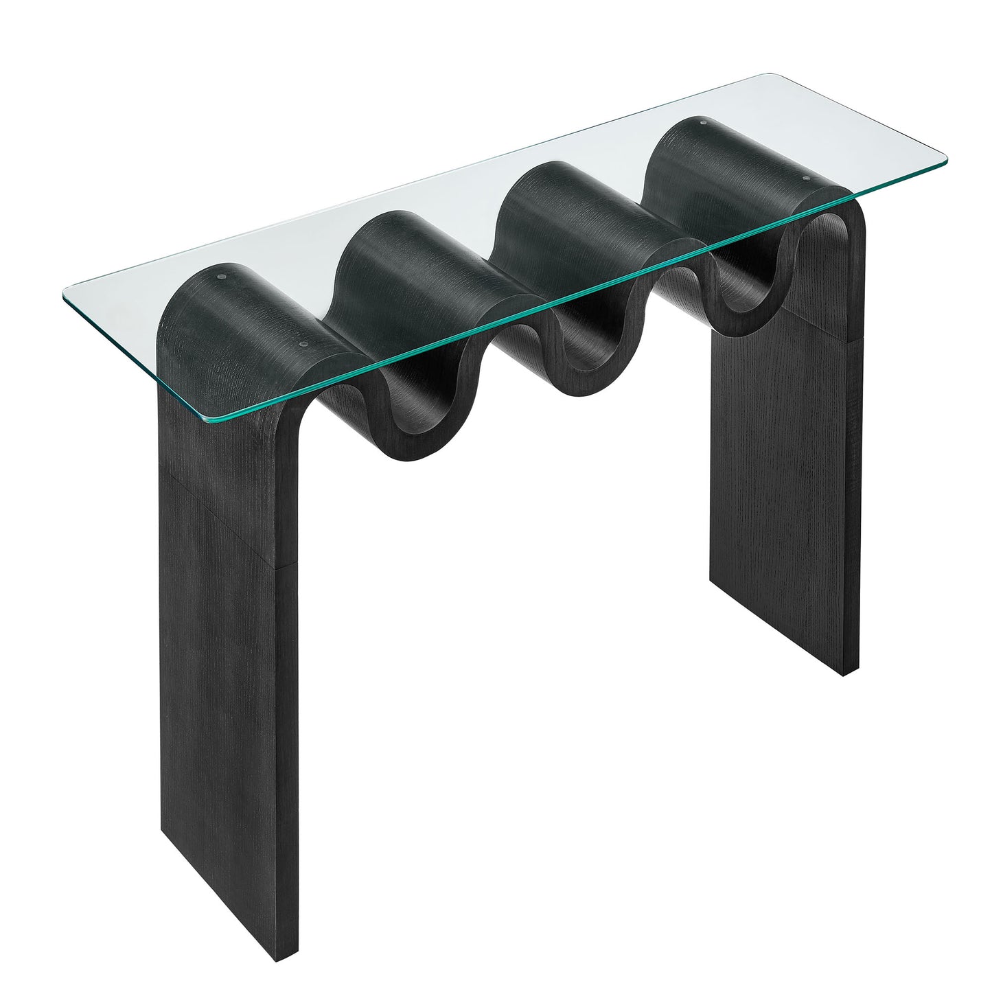 Modway - Ondine Glass Top 50" Console Table by Modway  Living Room Tables Black - EEI-6901-BLK