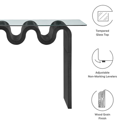 Modway - Ondine Glass Top 50" Console Table by Modway  Living Room Tables Black - EEI-6901-BLK