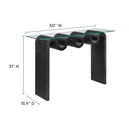 Modway - Ondine Glass Top 50" Console Table by Modway  Living Room Tables Black - EEI-6901-BLK