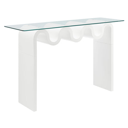 Modway - Ondine Glass Top 50" Console Table by Modway  Living Room Tables White - EEI-6901-WHI