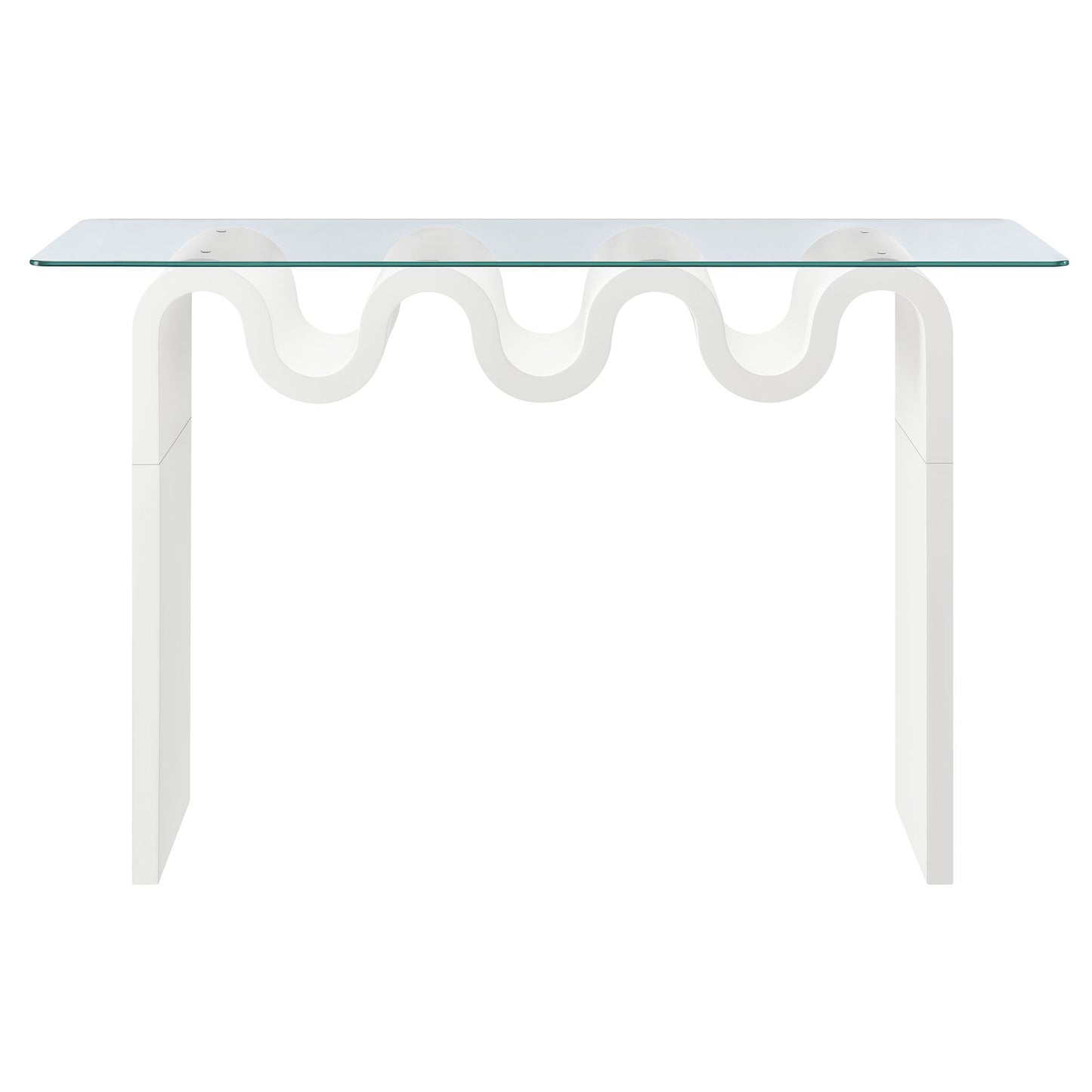 Modway - Ondine Glass Top 50" Console Table by Modway  Living Room Tables White - EEI-6901-WHI