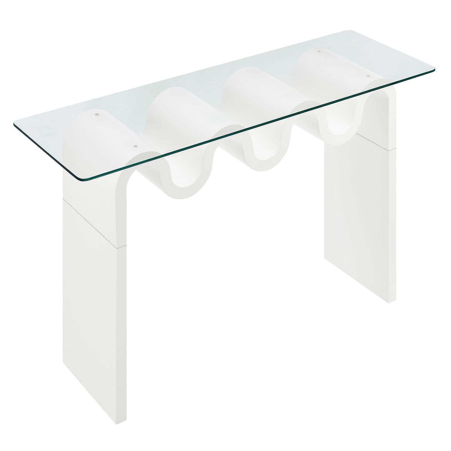 Modway - Ondine Glass Top 50" Console Table by Modway  Living Room Tables White - EEI-6901-WHI