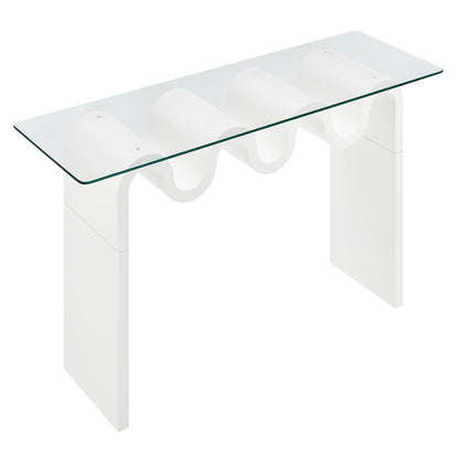 Modway - Ondine Glass Top 50" Console Table by Modway  Living Room Tables White - EEI-6901-WHI