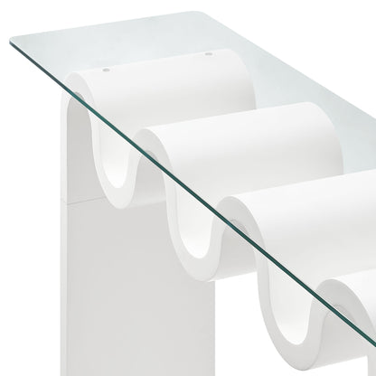 Modway - Ondine Glass Top 50" Console Table by Modway  Living Room Tables White - EEI-6901-WHI