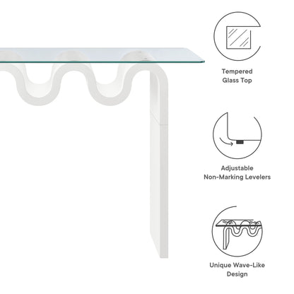 Modway - Ondine Glass Top 50" Console Table by Modway  Living Room Tables White - EEI-6901-WHI