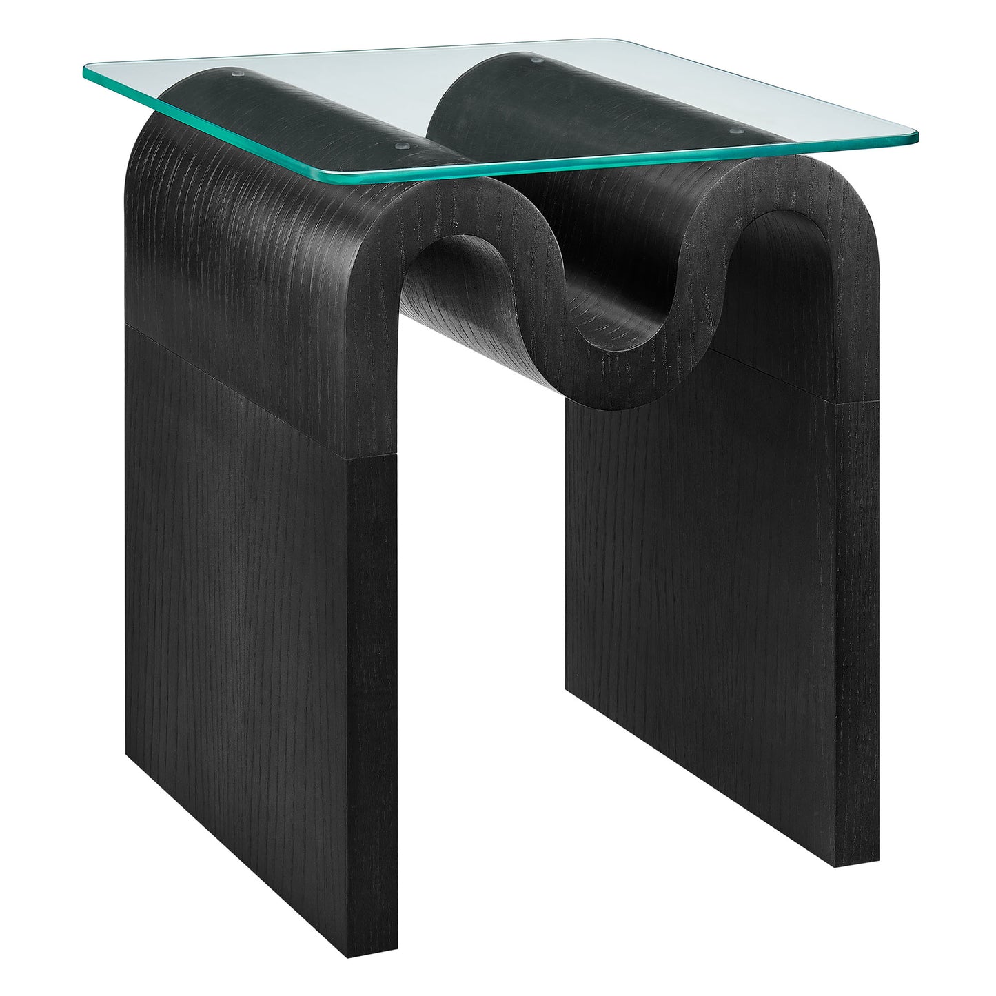 Modway - Ondine Glass Top Side Table by Modway  Living Room Tables Black - EEI-6902-BLK