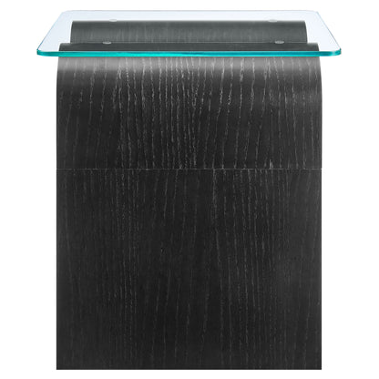 Modway - Ondine Glass Top Side Table by Modway  Living Room Tables Black - EEI-6902-BLK
