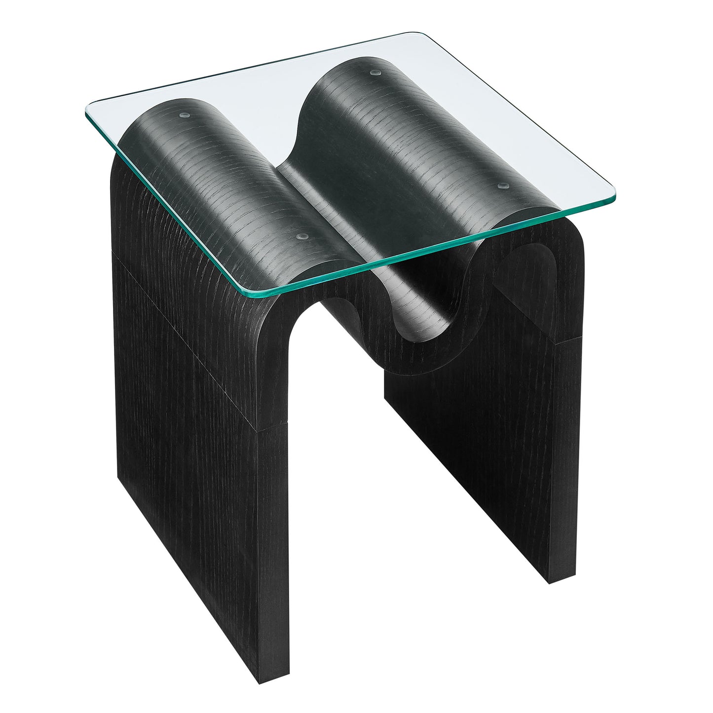 Modway - Ondine Glass Top Side Table by Modway  Living Room Tables Black - EEI-6902-BLK