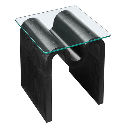 Modway - Ondine Glass Top Side Table by Modway  Living Room Tables Black - EEI-6902-BLK
