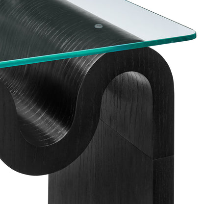Modway - Ondine Glass Top Side Table by Modway  Living Room Tables Black - EEI-6902-BLK